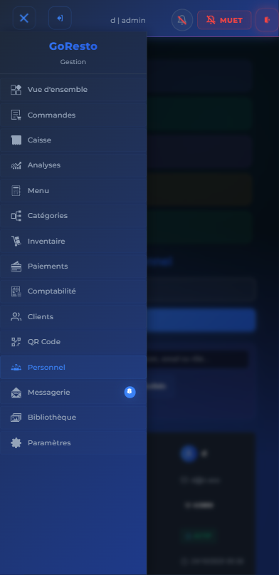 Dashboard GoResto - Gestion complète
